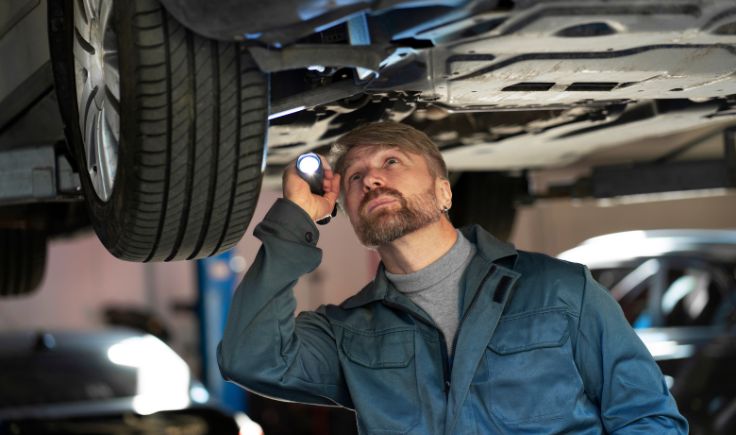 Inspeção visual do amortecedor traseiro